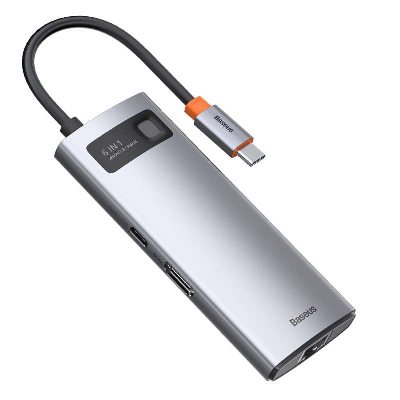 هاب 6 پورت USB-C باسئوس مدل Metal GleactioC WCA0G