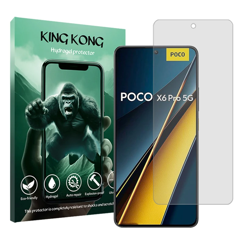 محافظ صفحه نمایش شفاف کینگ کونگ مدل Tough مناسب برای گوشی موبایل شیائومی Poco X6 Pro