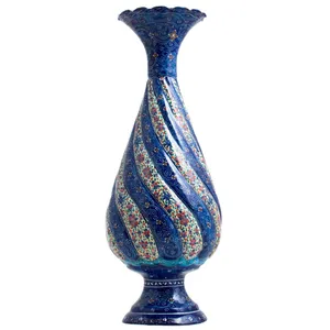 گلدان میناکاری مسی رستا طرح صراحی 128-12-102 ارتفاع 25 سانتی متر