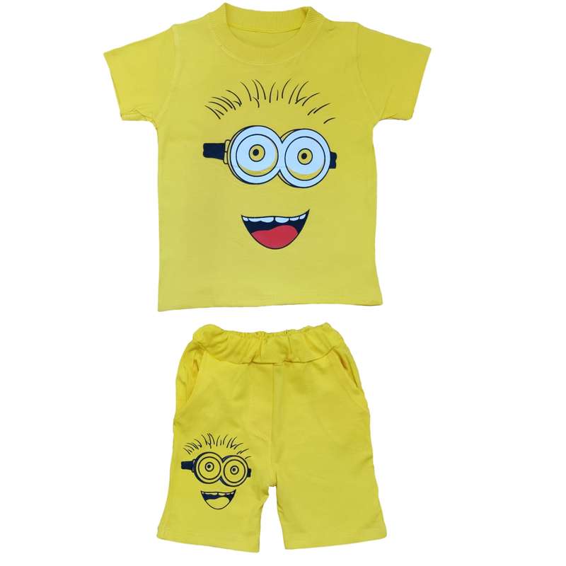ست تی شرت و شلوارک پسرانه مدل مینیون کد B66