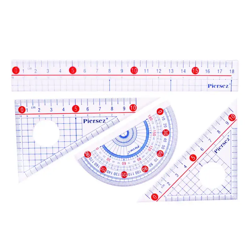 ست خط کش پییرسز مدل سالید کد 01 مجموعه 4عددی