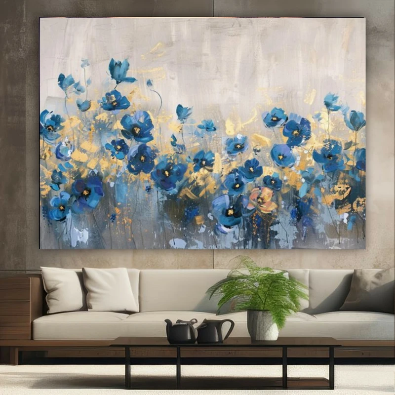 پوستر طرح مخمل نقاشی فانتزی گل بنفشه کد BK23765