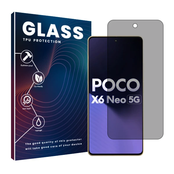 محافظ صفحه نمایش حریم شخصی گلس مدل Resistant مناسب برای گوشی موبایل شیائومی Poco X6 Neo 5G