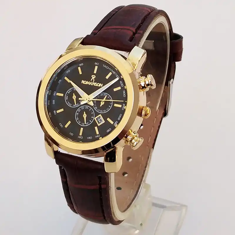 ساعت مچی عقربه ای زنانه مدل چرمی طرح سه موتور کد 10