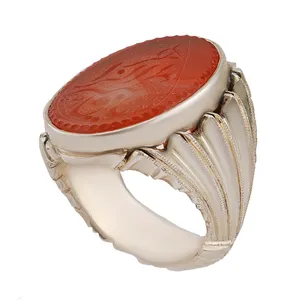 انگشتر نقره مردانه بازرگانی میلادی مدل رکاب دست ساز استاد کاوه کد AM_2811