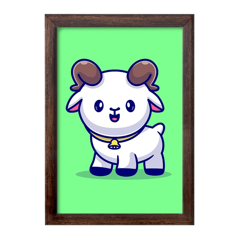 تابلو خندالو طرح حیوانات بامزه قوچ بز کد 29663