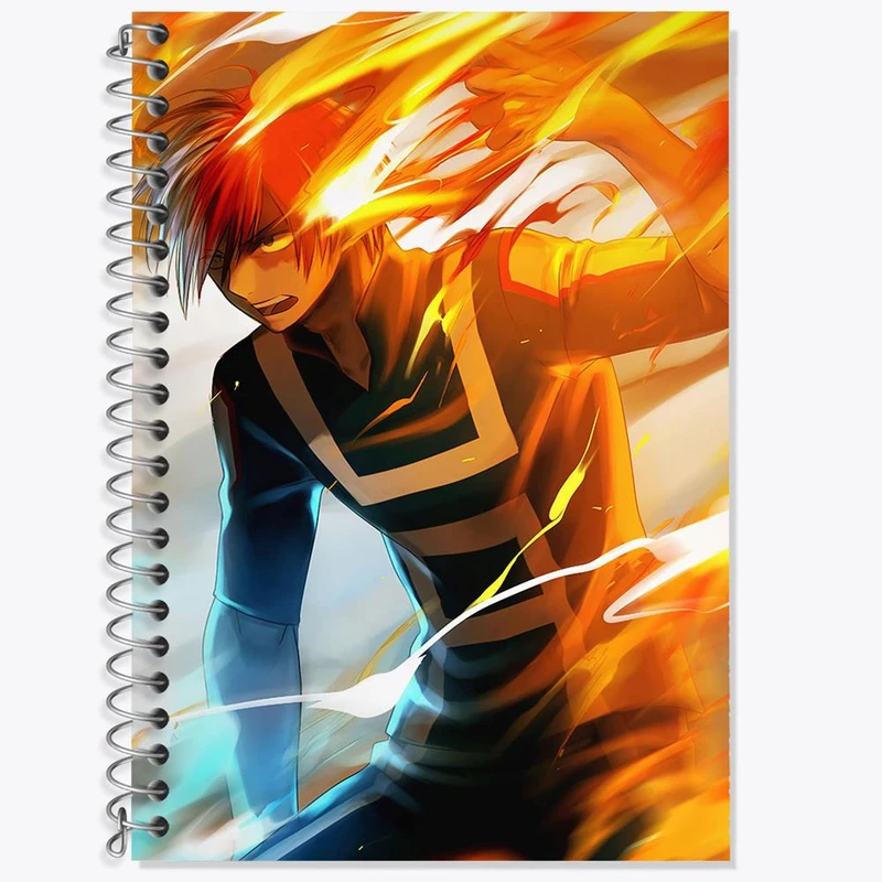 دفتر زبان 50 برگ خندالو مدل دو خط طرح شوتو تودروکی انیمه آکادمی قهرمان من کد 11580