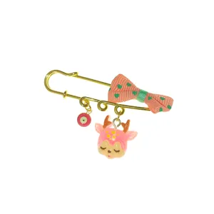 سنجاق سینه دخترانه لیمونار گالری مدل گوزن خوابالو