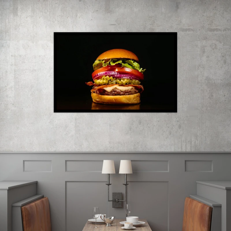 تابلو بکلیت طرح رستورانی غذا و فست فود همبرگرد مدل B-bu2585