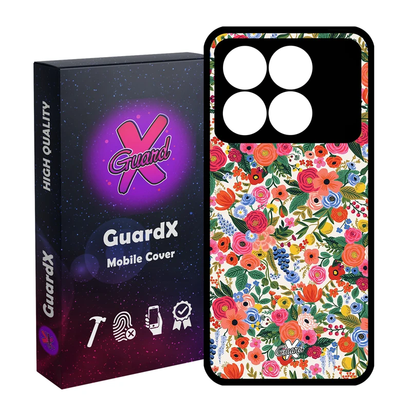 کاور گارد ایکس طرح گل مدل قاب Glass10247 مناسب برای گوشی موبایل شیائومی Poco X6 Pro 5G / Redmi K70E