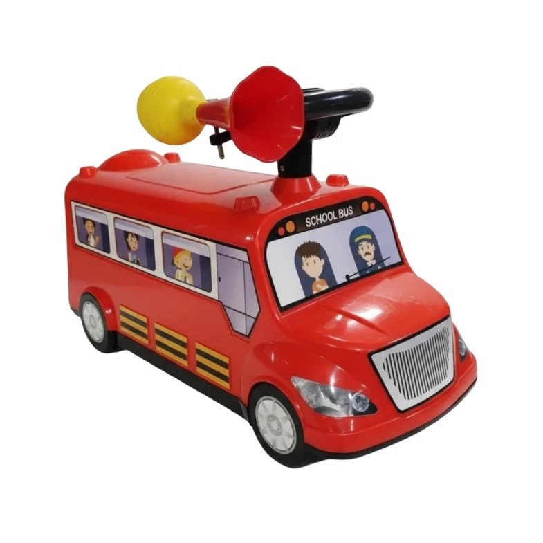 ماشین چهارچرخ کودک مدل اتوبوس پایی دو بوقه