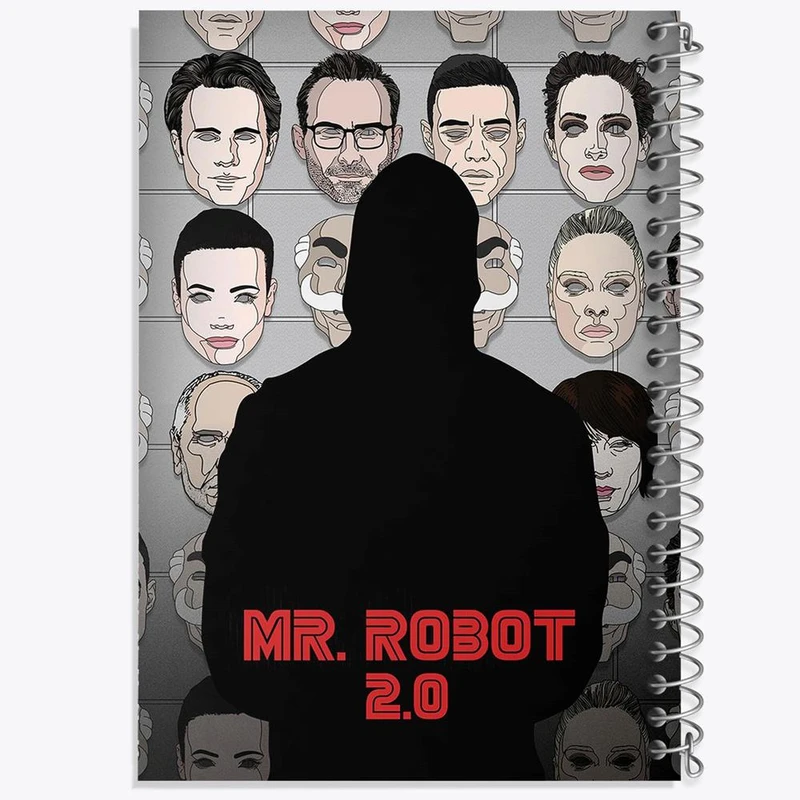 دفتر ژورنال نویسی 50 برگ خندالو مدل نقطه ای طرح سریال آقای ربات Mr.Robot کد 10230