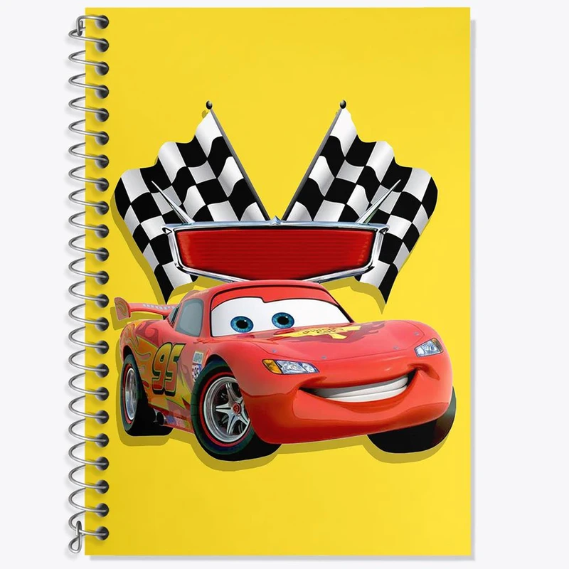 دفتر زبان 50 برگ خندالو مدل دو خط طرح انیمیشن ماشین ها کد 2261