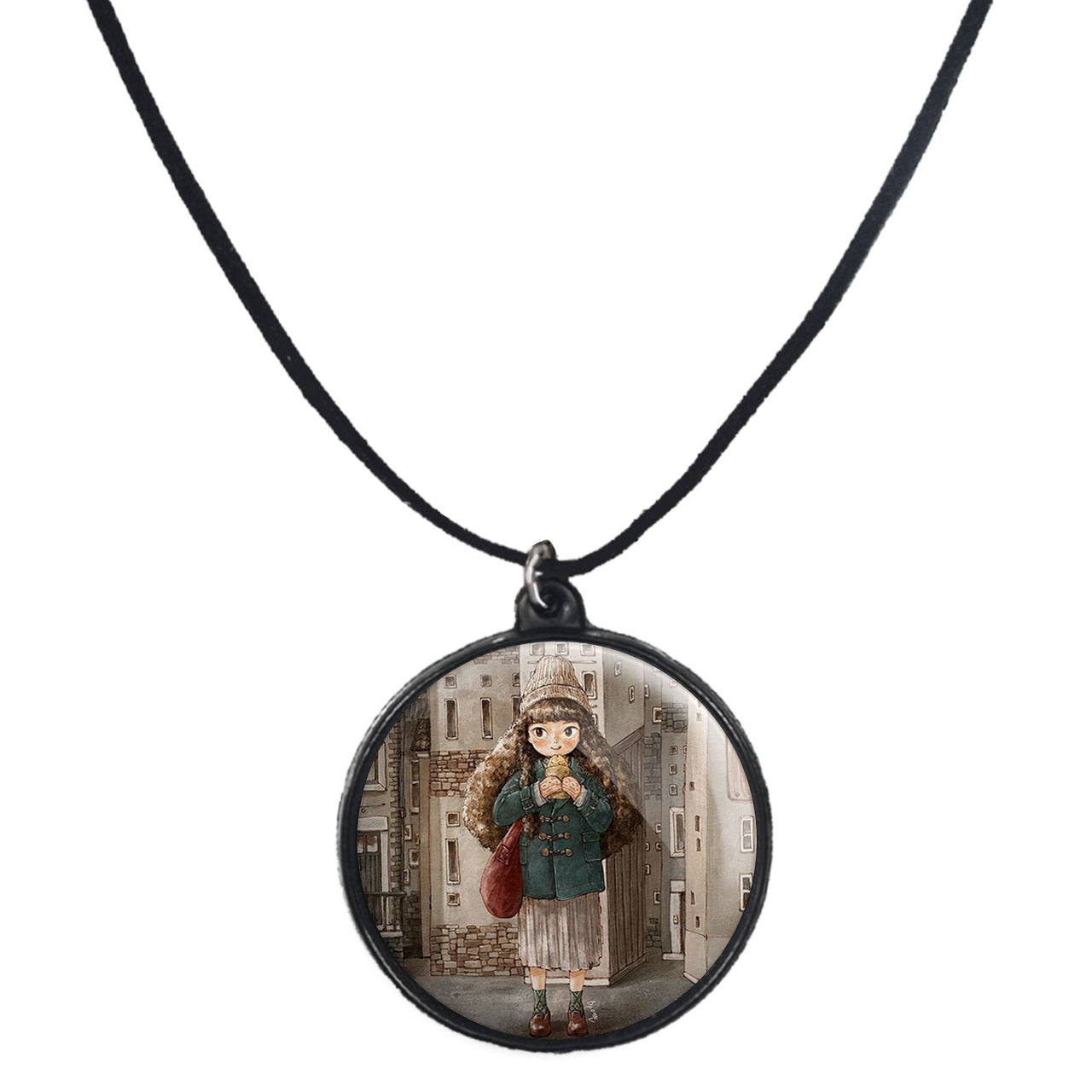 گردنبند پرمانه طرح دخترونه کد pmb.23479 مدل دو طرفه