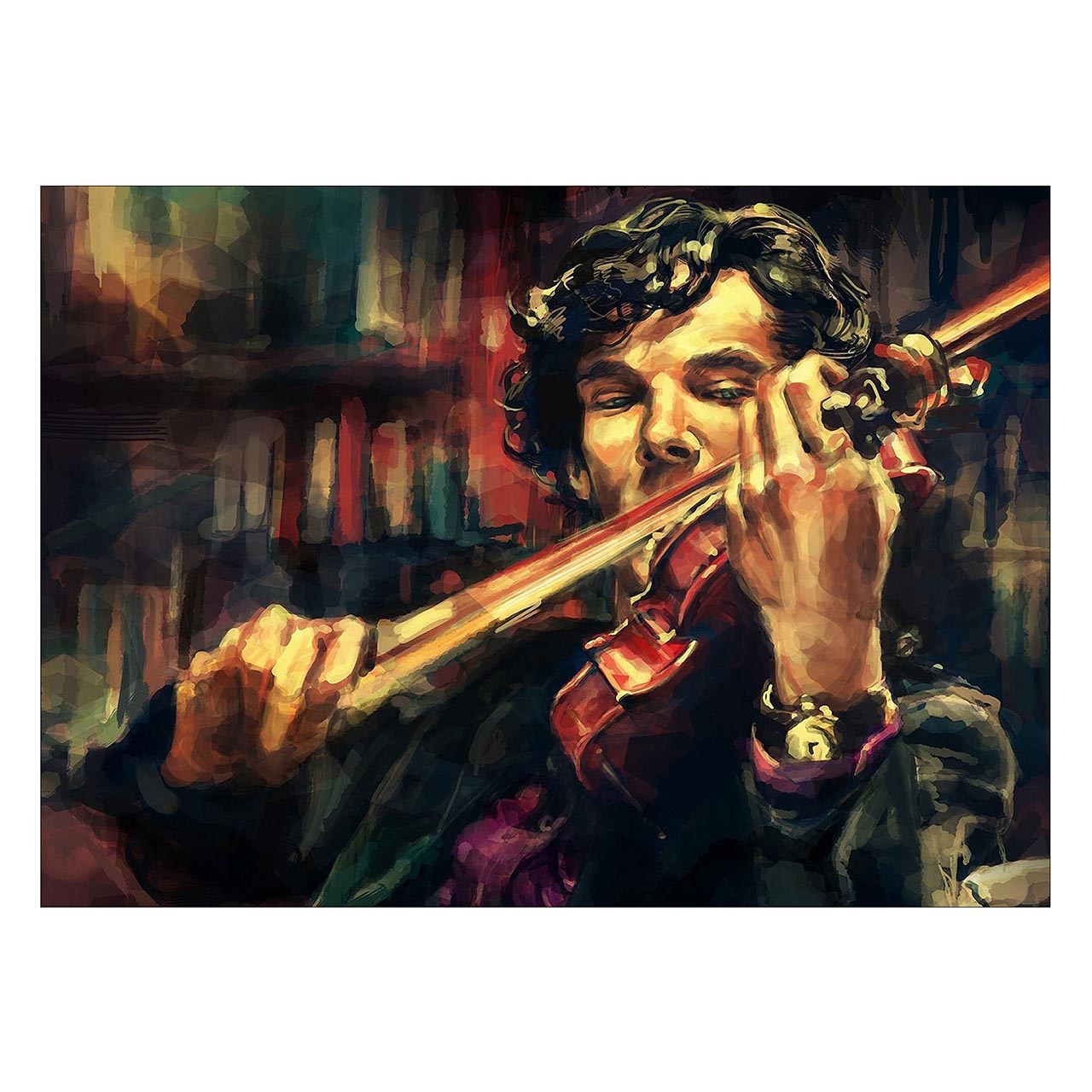 تابلو شاسی ونسونی طرح Sherlock Violin سایز 30 × 40