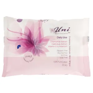 دستمال مرطوب بانوان یونی لد مدل Feminine Intimate بسته 20 عددی