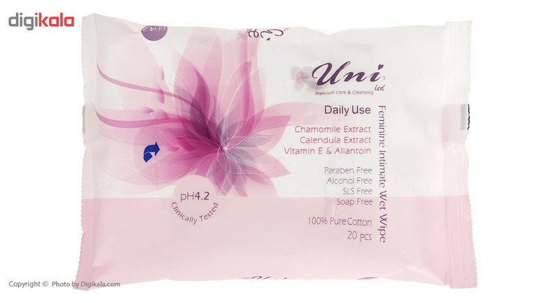دستمال مرطوب یونی لد مدل Feminine Intimate بسته 20 عددی
