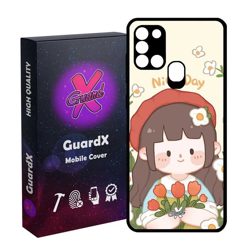 کاور گارد ایکس طرح Girl مدل Glass10633 مناسب برای گوشی موبایل سامسونگ Galaxy A21s