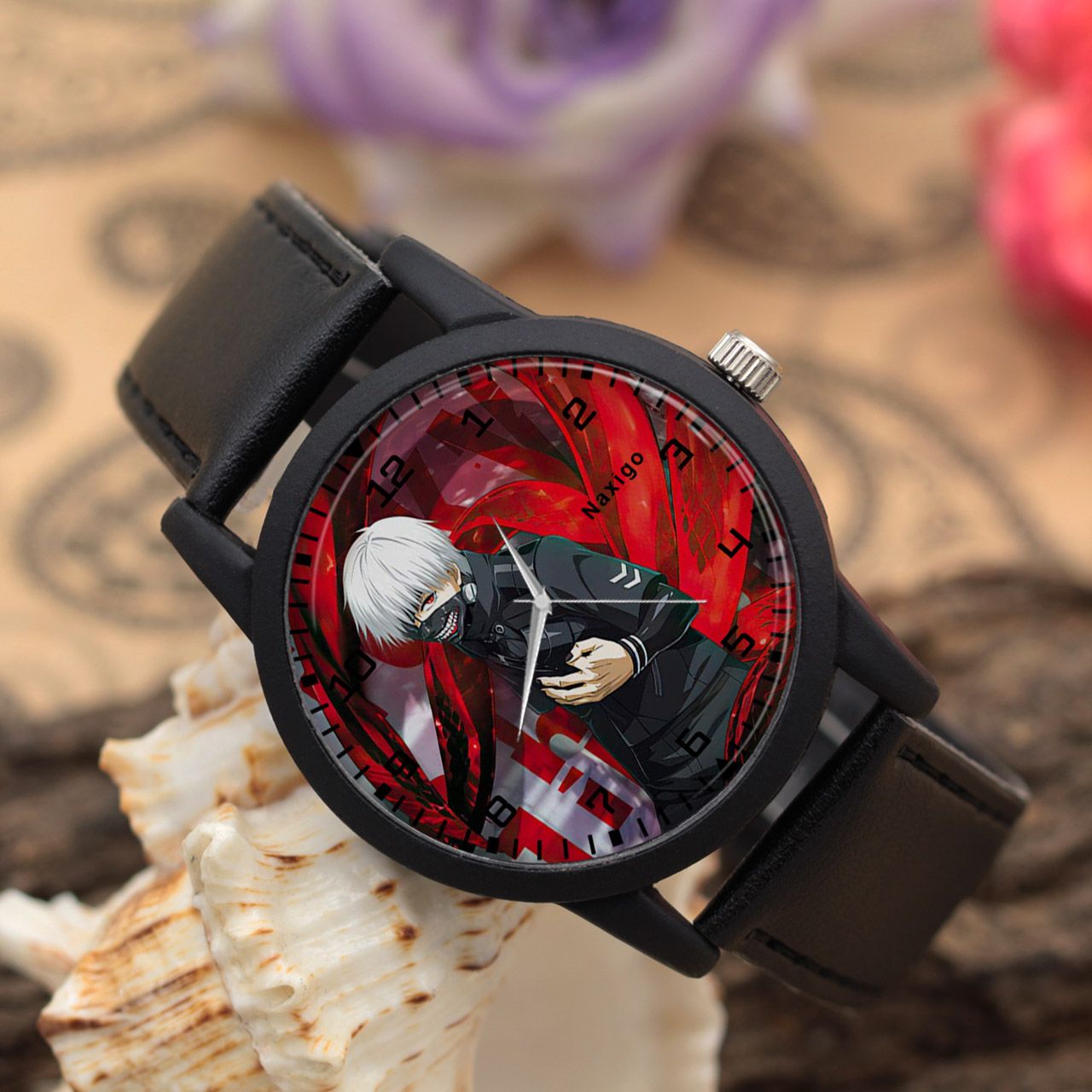 ساعت مچی عقربه ای ناکسیگو مدل انیمه Tokyo Ghoul کد LF6808 -  - 2