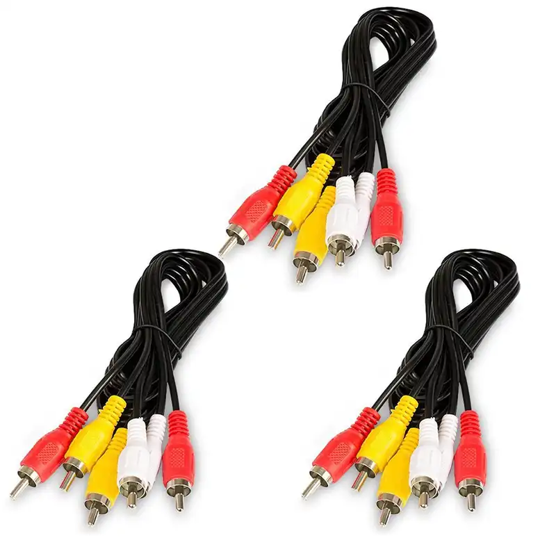 کابل تبدیل 3 جک RCA به 3 جک RCA کد NANO1 طول1.5 متر بسته سه تایی