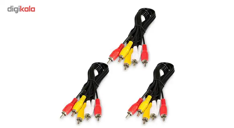 کابل تبدیل 3 جک RCA به 3 جک RCA کد NANO1 طول1.5 متر بسته سه تایی