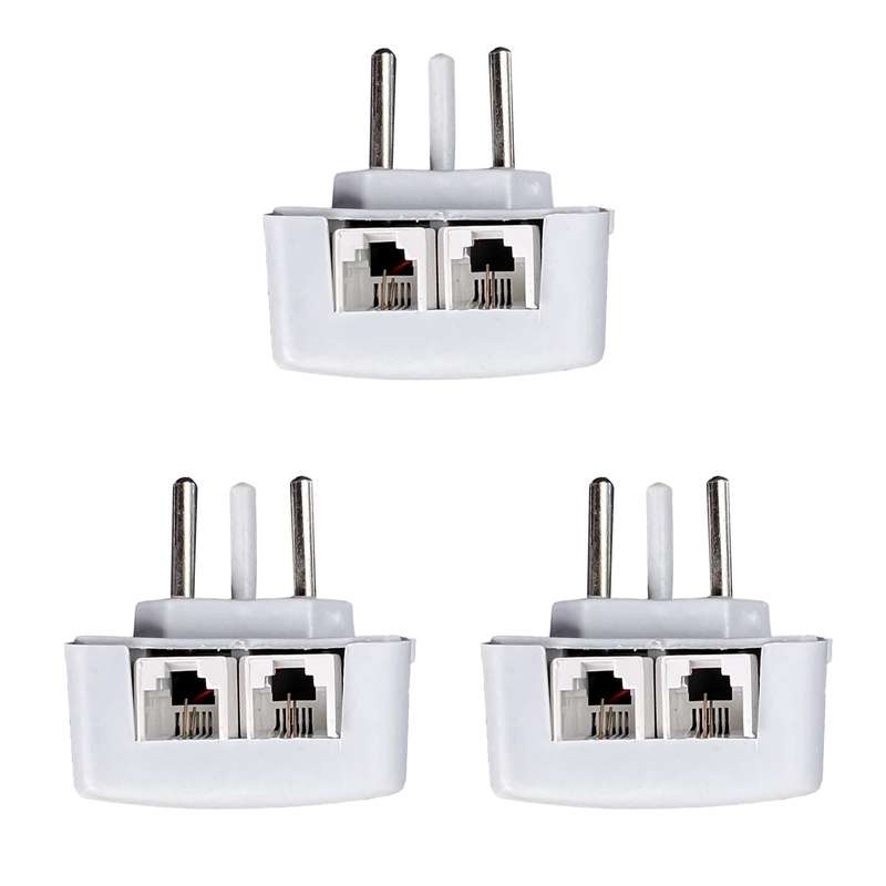 سه شاخه تلفن مدل دو سوکت بسته 3عددی