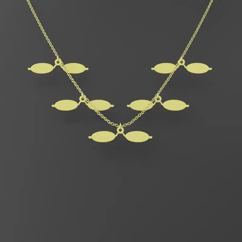 گردنبند طلا 18 عیار زنانه مدوپد مدل عینک کد RNA17292