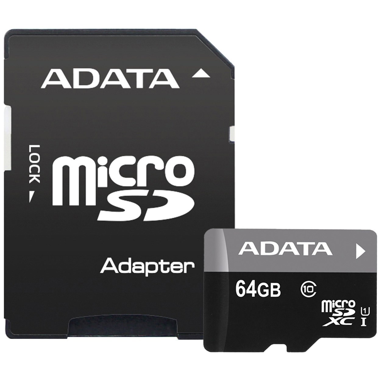 کارت حافظه microSDXC ای دیتا مدل Premier کلاس 10 استاندارد UHS-I U1 سرعت 50MBps همراه با آداپتور SD ظرفیت 64 گیگابایت