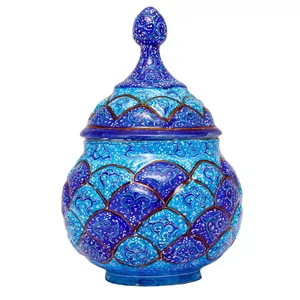 قندان مسی مینا کاری شده گالری مند کد MN30
