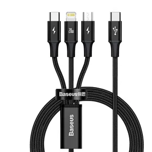کابل USB-C به USB-C / لایتنینگ / microUSB باسئوس مدل CAMLT-SC01 طول 1.5 متر