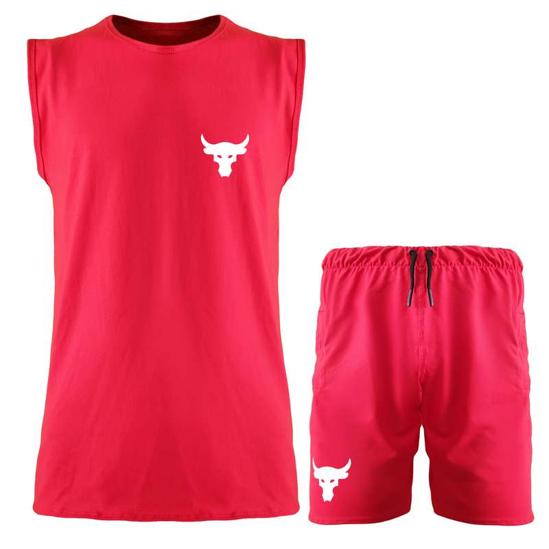 ست تاپ و شلوارک مردانه مدل 140136321 رنگ قرمز