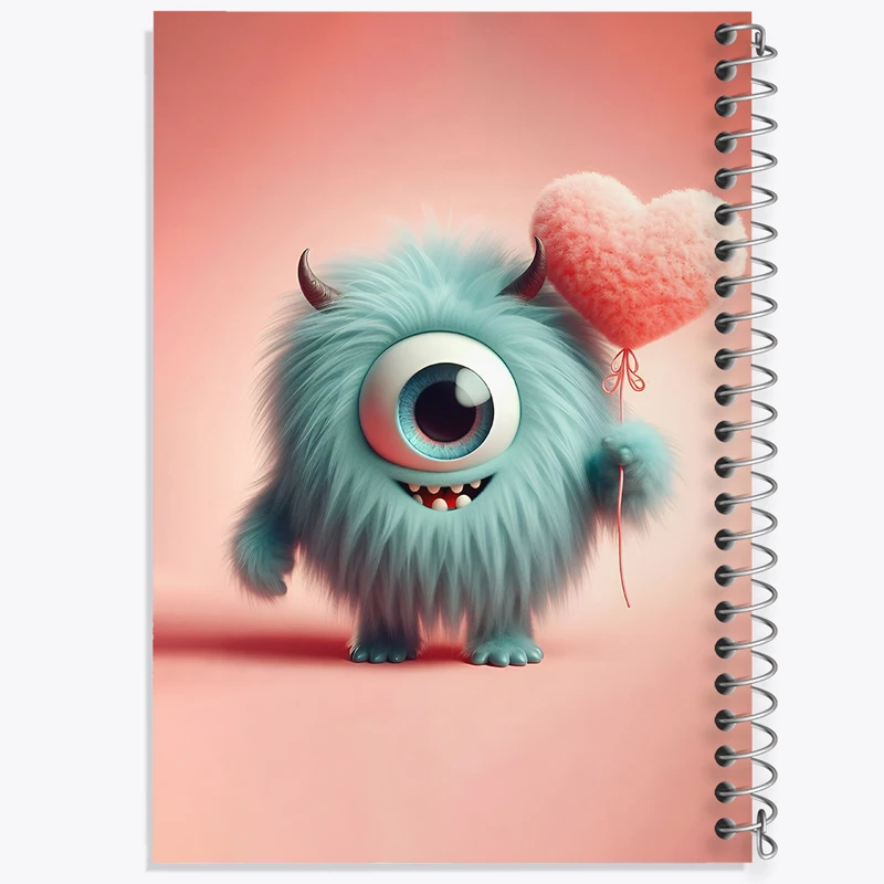 دفتر ژورنال نویسی 50 برگ خندالو مدل نقطه ای طرح هیولای کیوت کد F6288