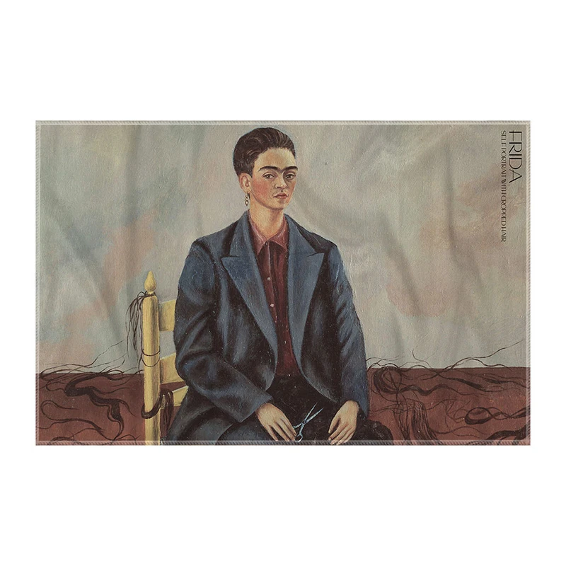 کاغذ کادو ترمه طراحان ایده مدل خودنگار با مو های کوتاه شده از فریدا کد art0147