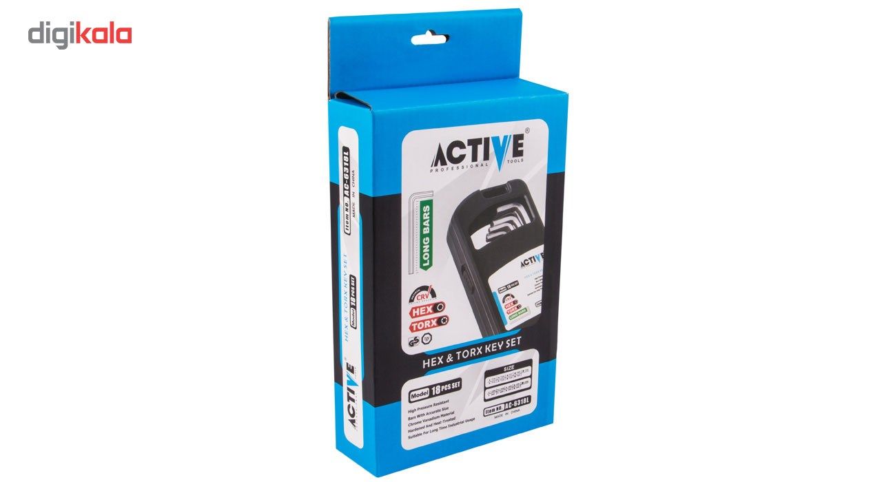 مجموعه 18 عددی آچار آلن اکتیو تولز مدل AC6318L main 1 9