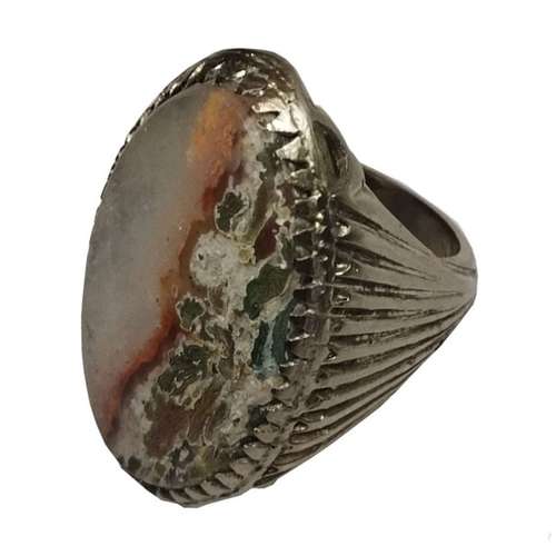 انگشتر مردانه مدل دوقاب شیرازی نگین عقیق شجر اصل معدنی