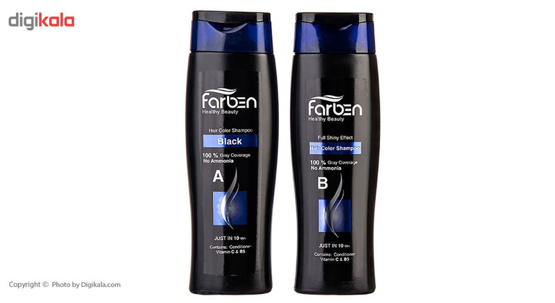کیت شامپو رنگ فاربن مدل Black حجم 500 میلی لیتر بسته 2 عددی
