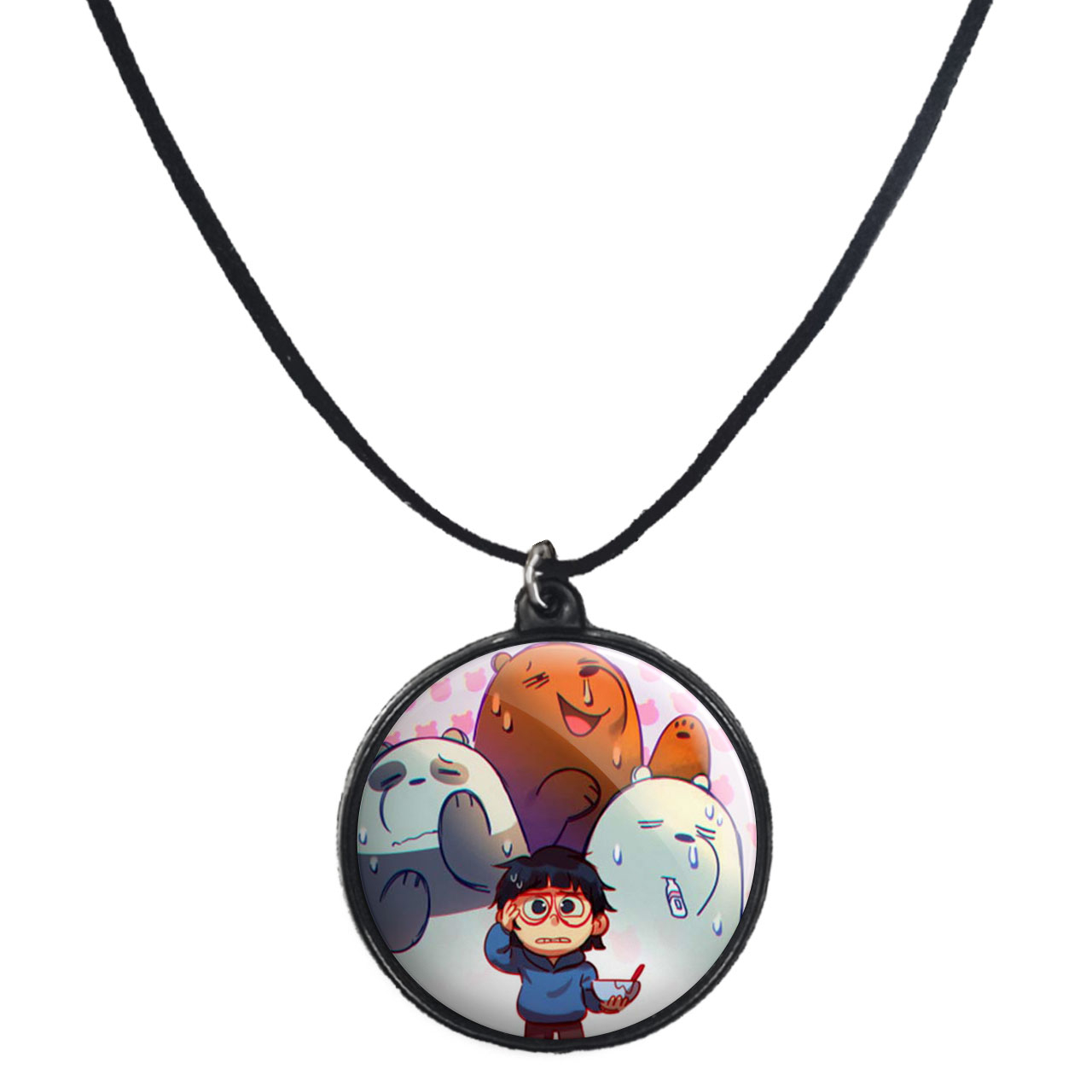 گردنبند پرمانه طرح خرس‌های کله‌فندقی کد pmb.10160 مدل دو طرفه