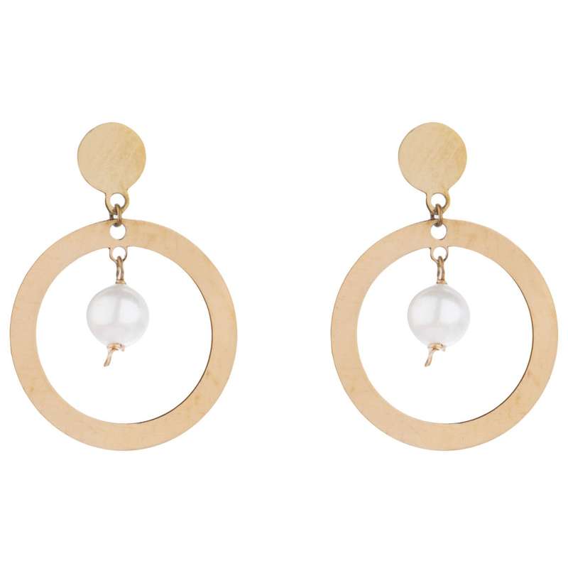 گوشواره طلا 18 عیار زنانه قیراط طرح دایره کد GH3967