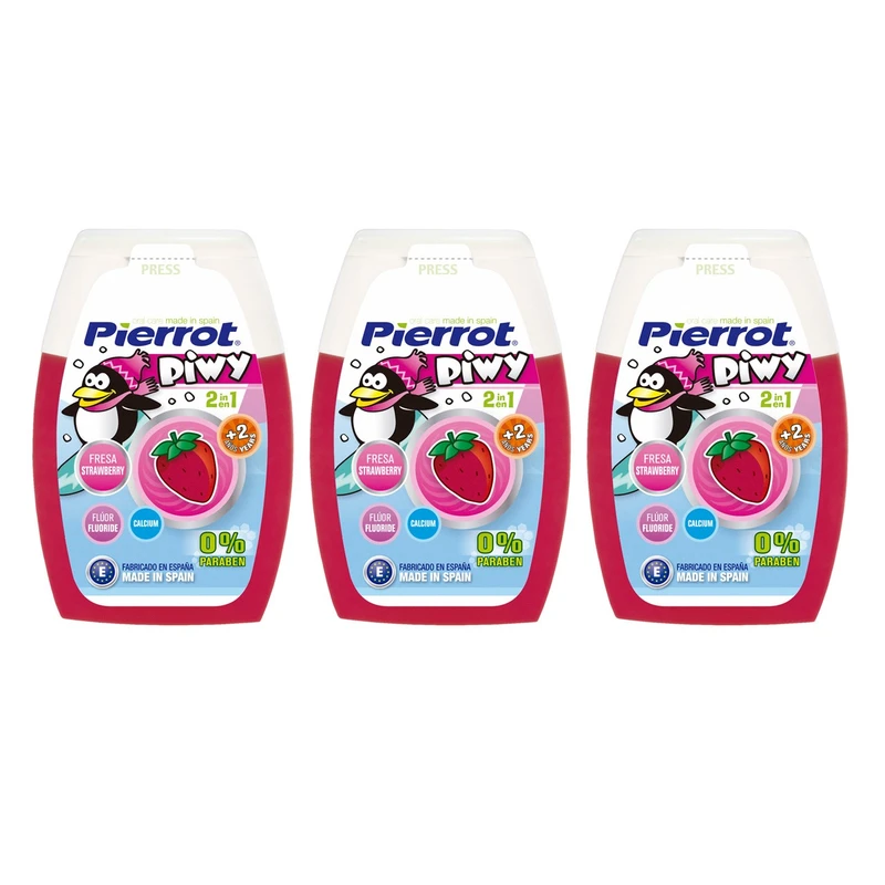 خمیردندان کودک پیرروت مدل PIWY 2 in 1 حجم 75ml بسته 3 عددی