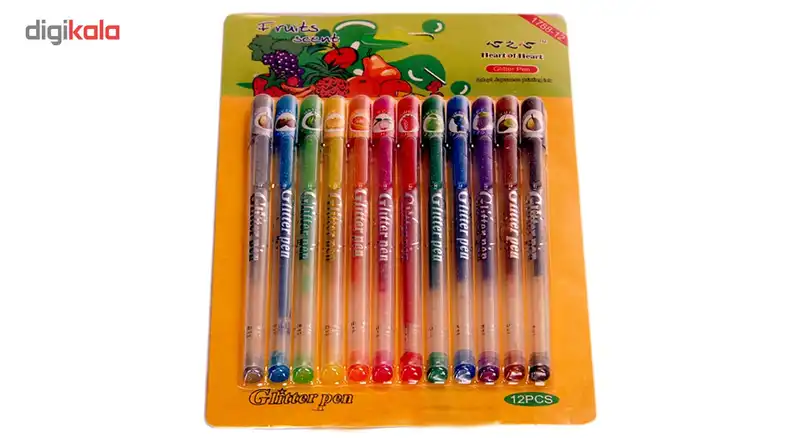 خودکار اکلیلی 12 رنگ مدل Glitter Pen