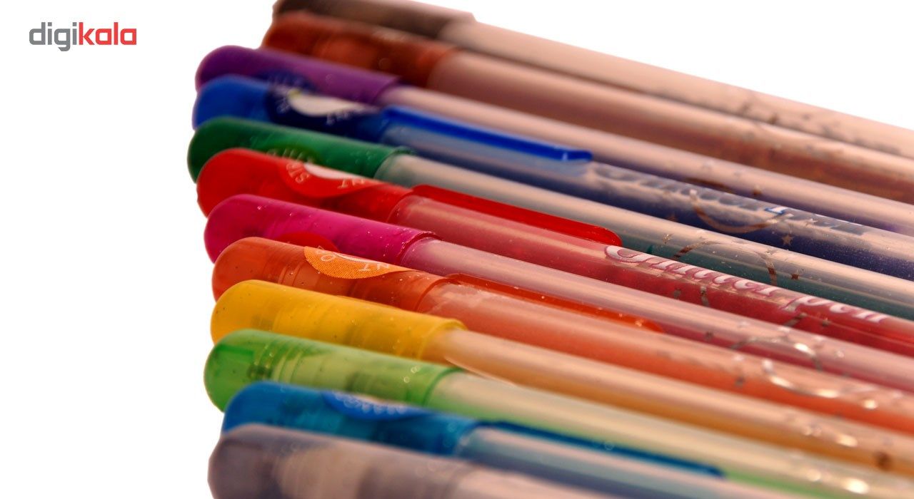خودکار اکلیلی 12 رنگ مدل Glitter Pen