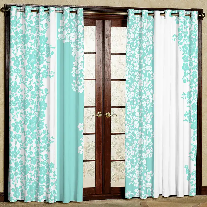 پرده مدل گل دار مخمل پانچی کد 4090a سایز 200x140 سانتی متر