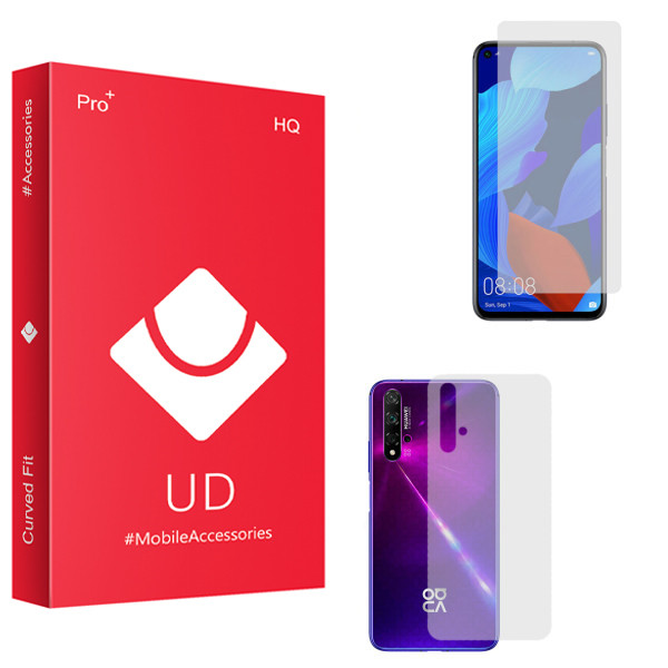 محافظ صفحه نمایش یو دی مدل HQ مناسب برای گوشی موبایل هوآوی Nova 5t به همراه محافظ پشت گوشی
