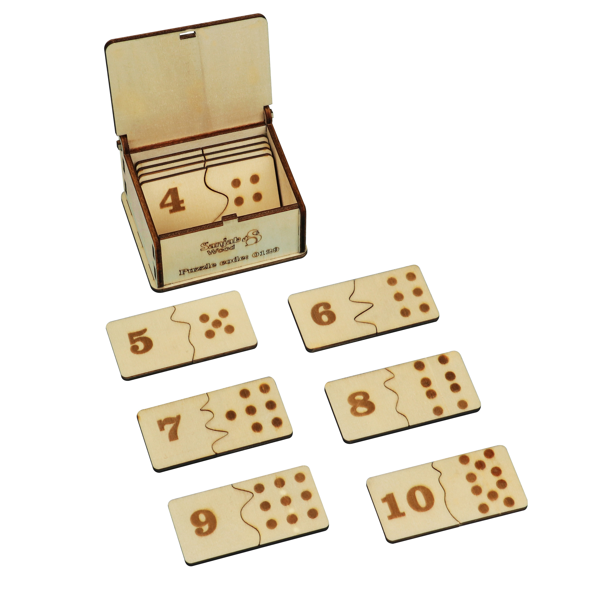 بازی آموزشی اعداد سنجاب وود مدل Dominoes number Puzzle