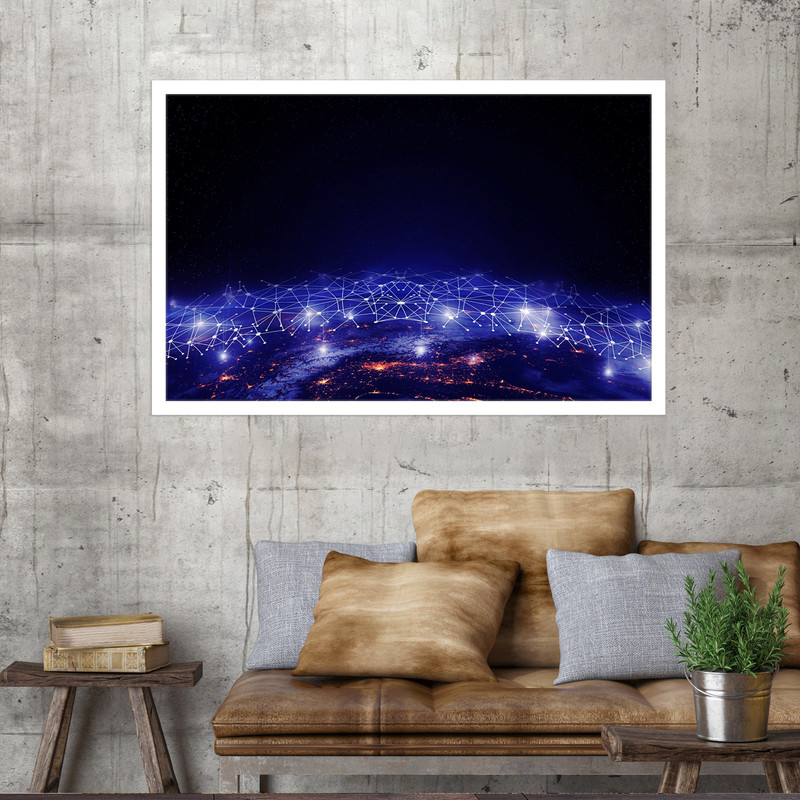 تابلو نوری بکلیت طرح شب زمین مدل W-MO1673