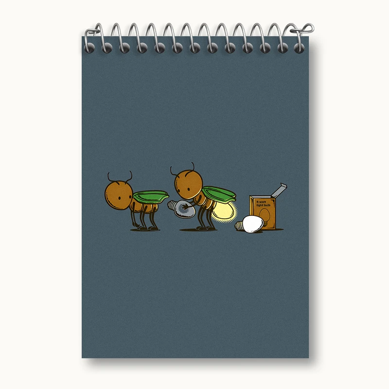 دفتر یادداشت 50 برگ خندالو طرح کرم شب تاب کد N4357