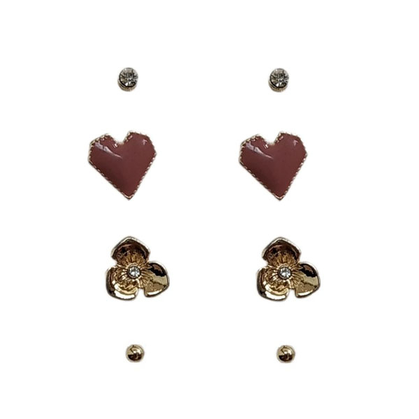 گوشواره زنانه اچ اند ام مدل SS 0109 مجموعه 4 عددی