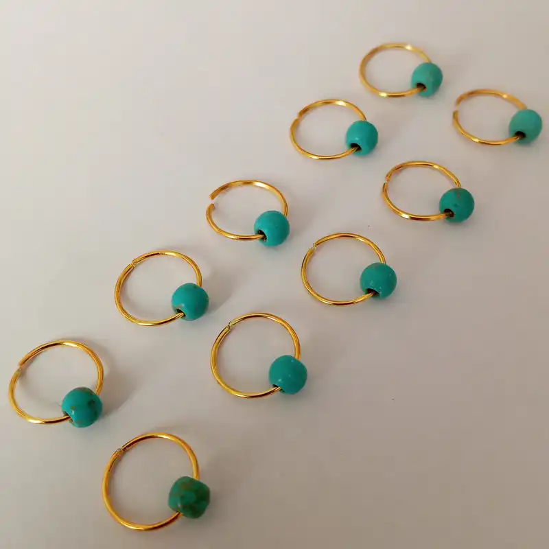 حلقه تزیینی مو زنانه مدل مهره کد HR_F-1 بسته 10 عددی