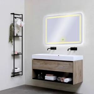 آینه گلسموند مدل مستطیل آرایشی بک لایت هوشمند کد HLBSM