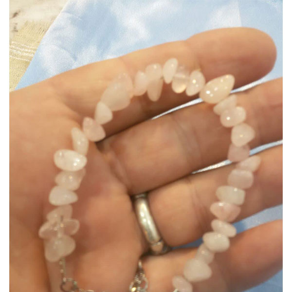 دستبند مدل سنگ طبیعی رزکوارتز